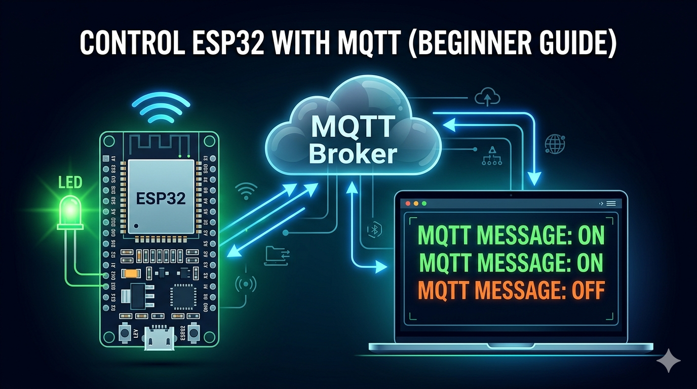 How I Controlled an ESP32 LED Using MQTT (Full Beginner Guide + Code)