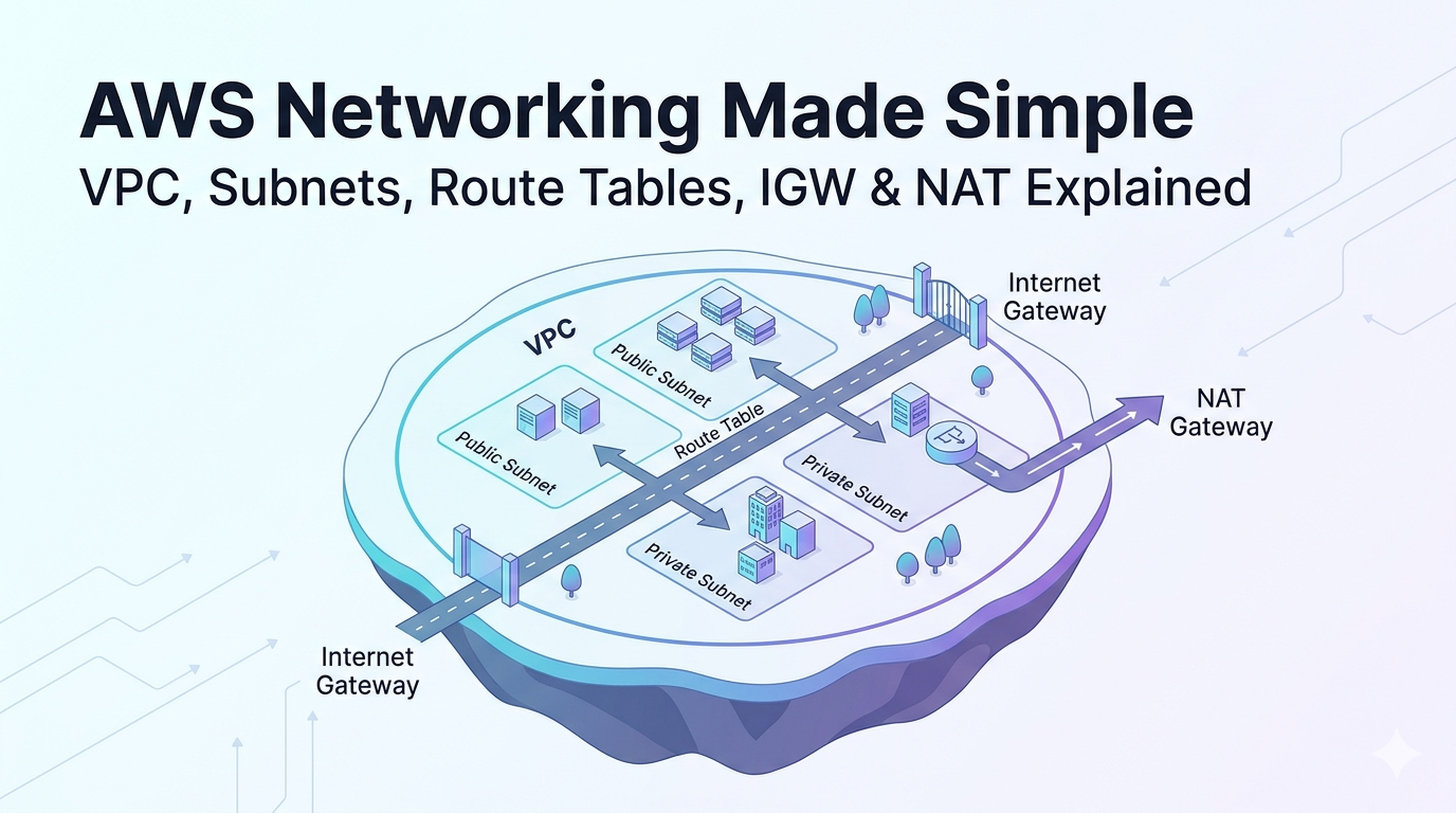 Understanding AWS Networking the Simple Way: VPC, Subnets, Route Tables, Internet Gateway & NAT Gateway