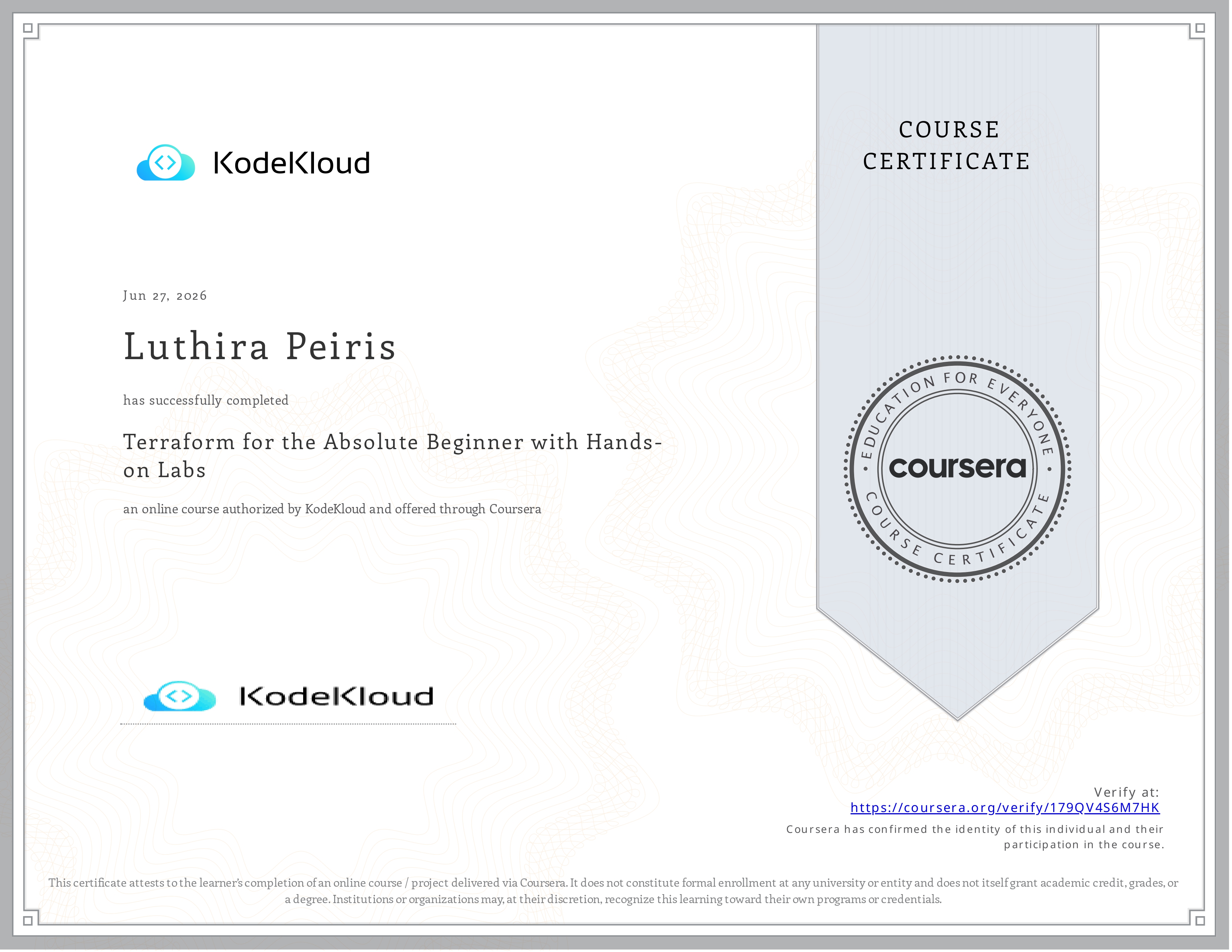 Certificate