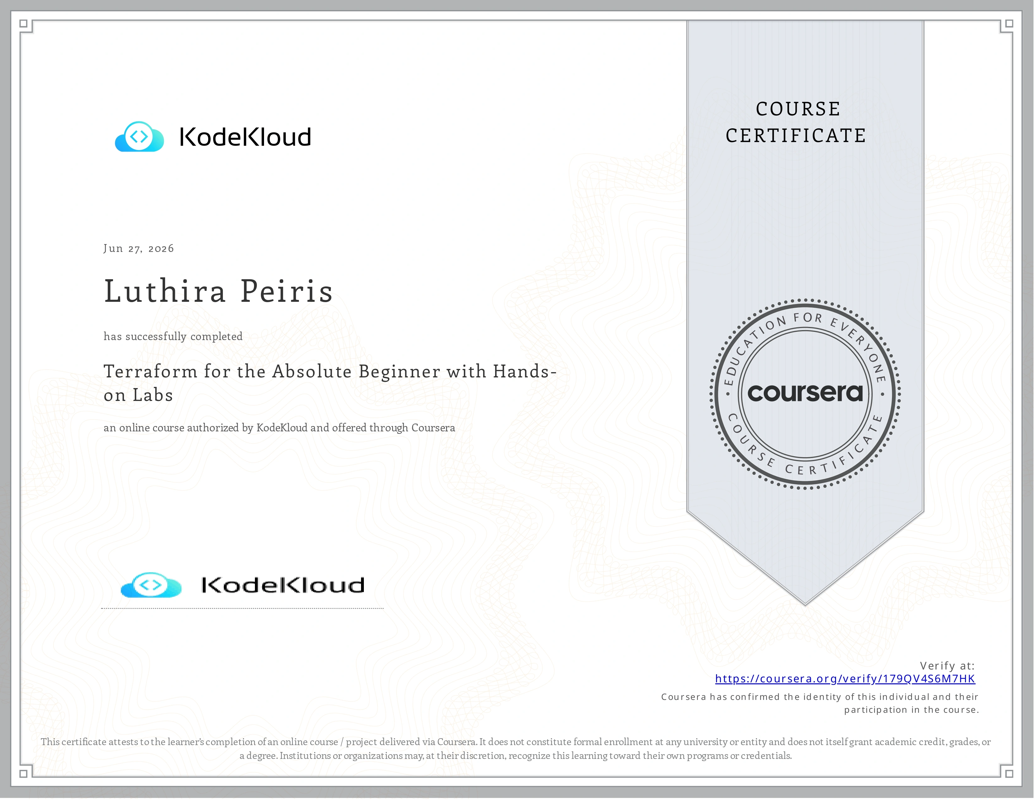 Certificate