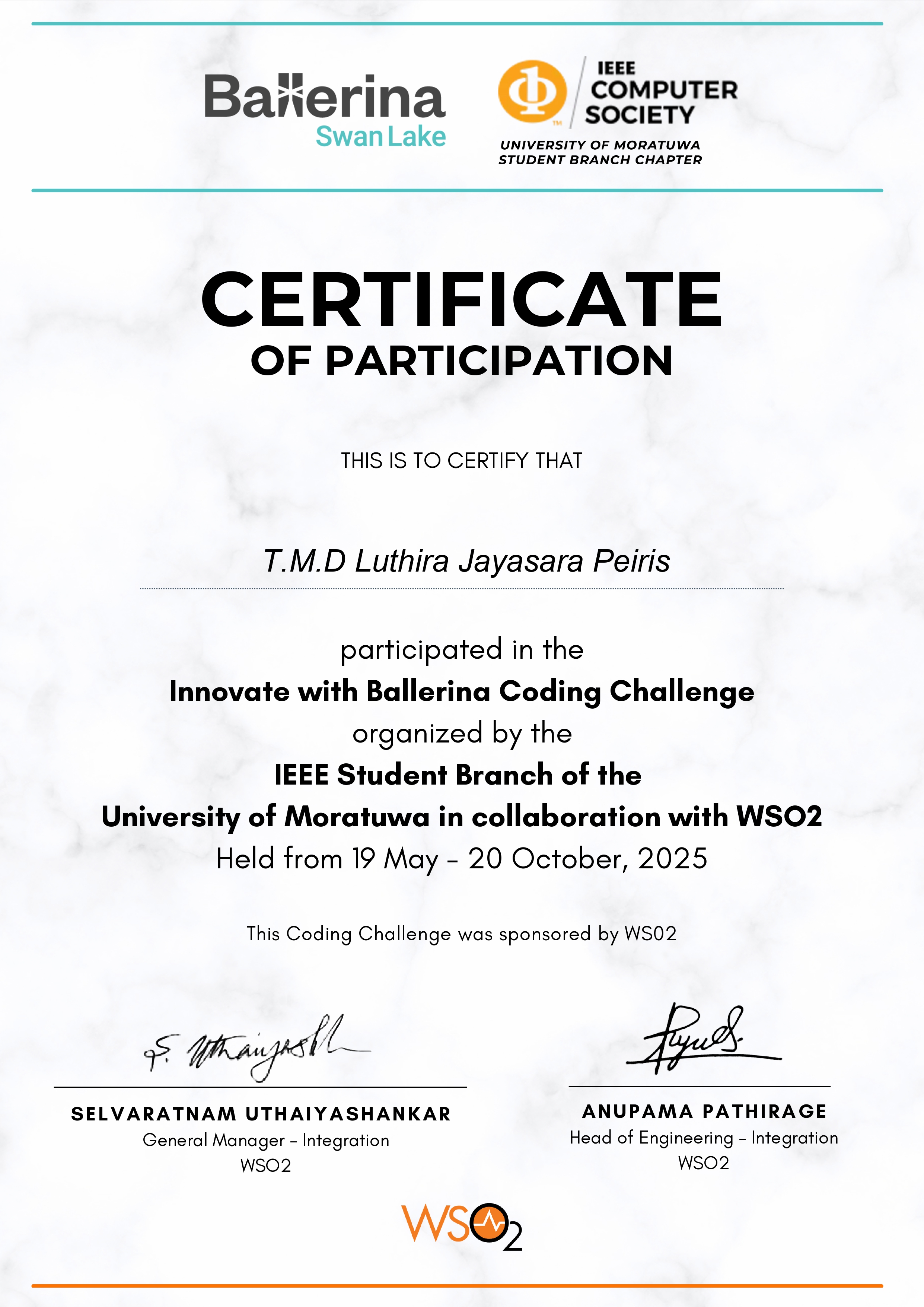 Competition Certificate