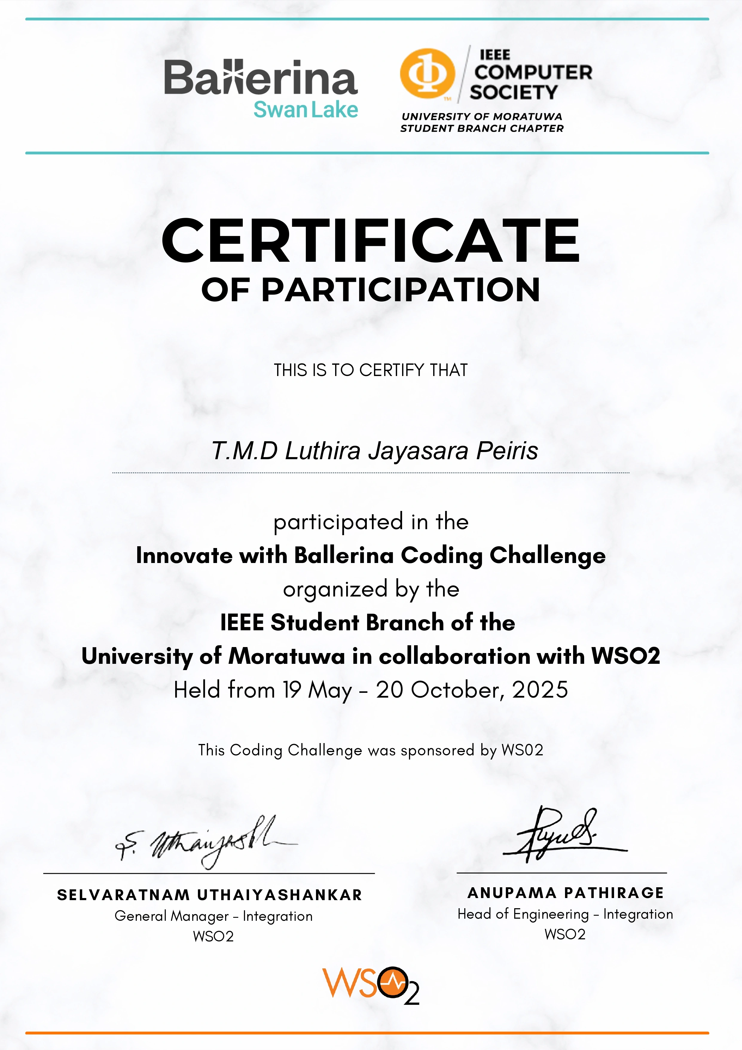 Competition Certificate