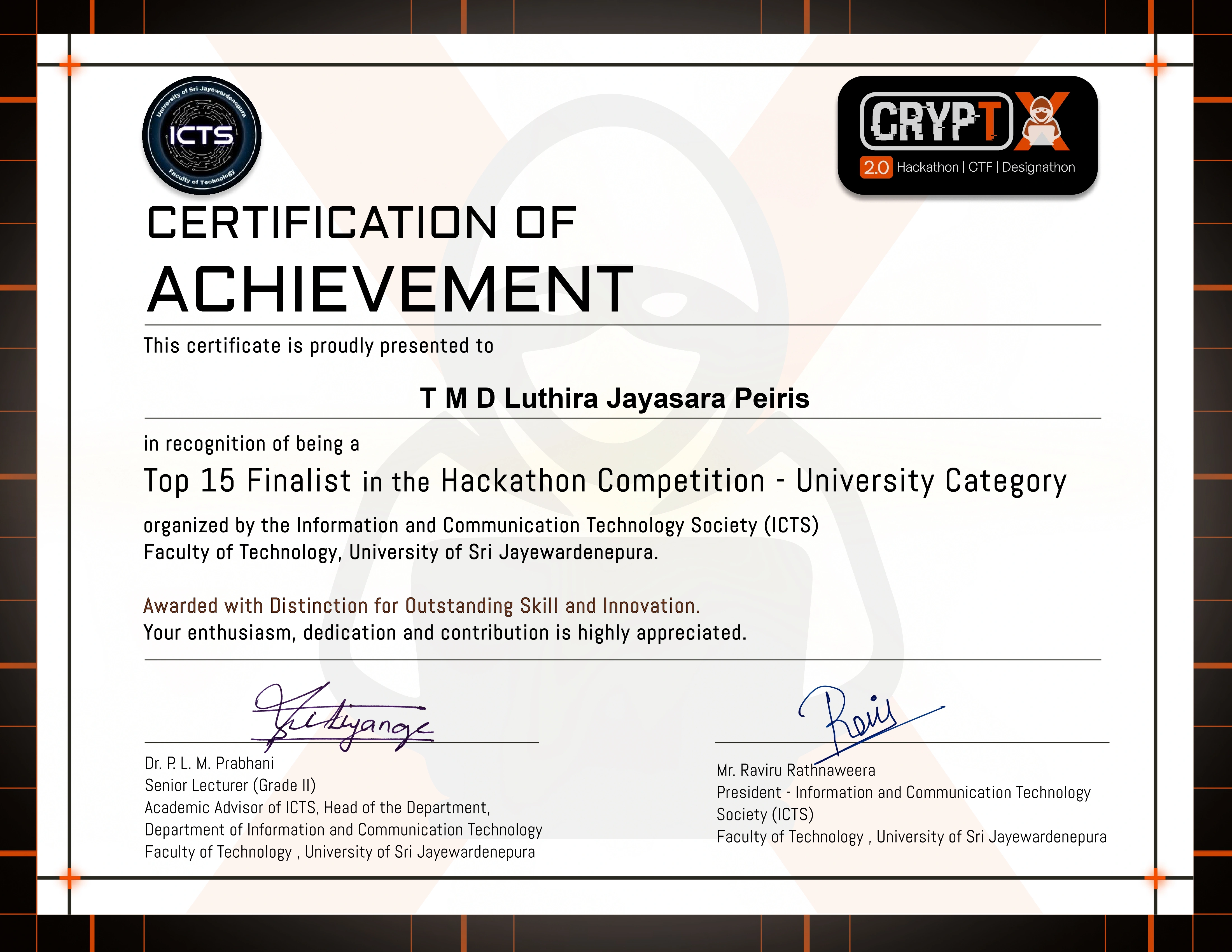 Competition Certificate