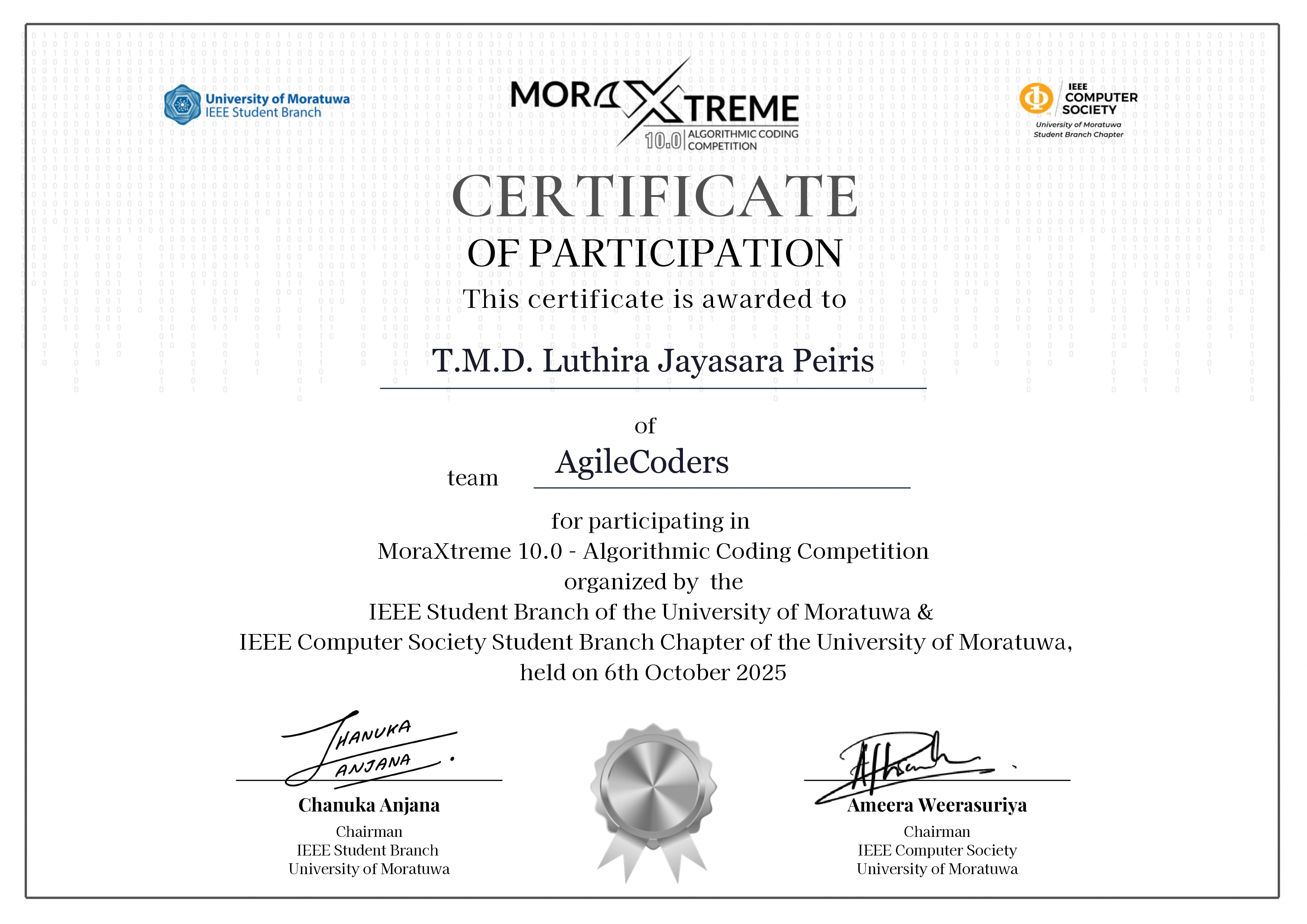 Competition Certificate