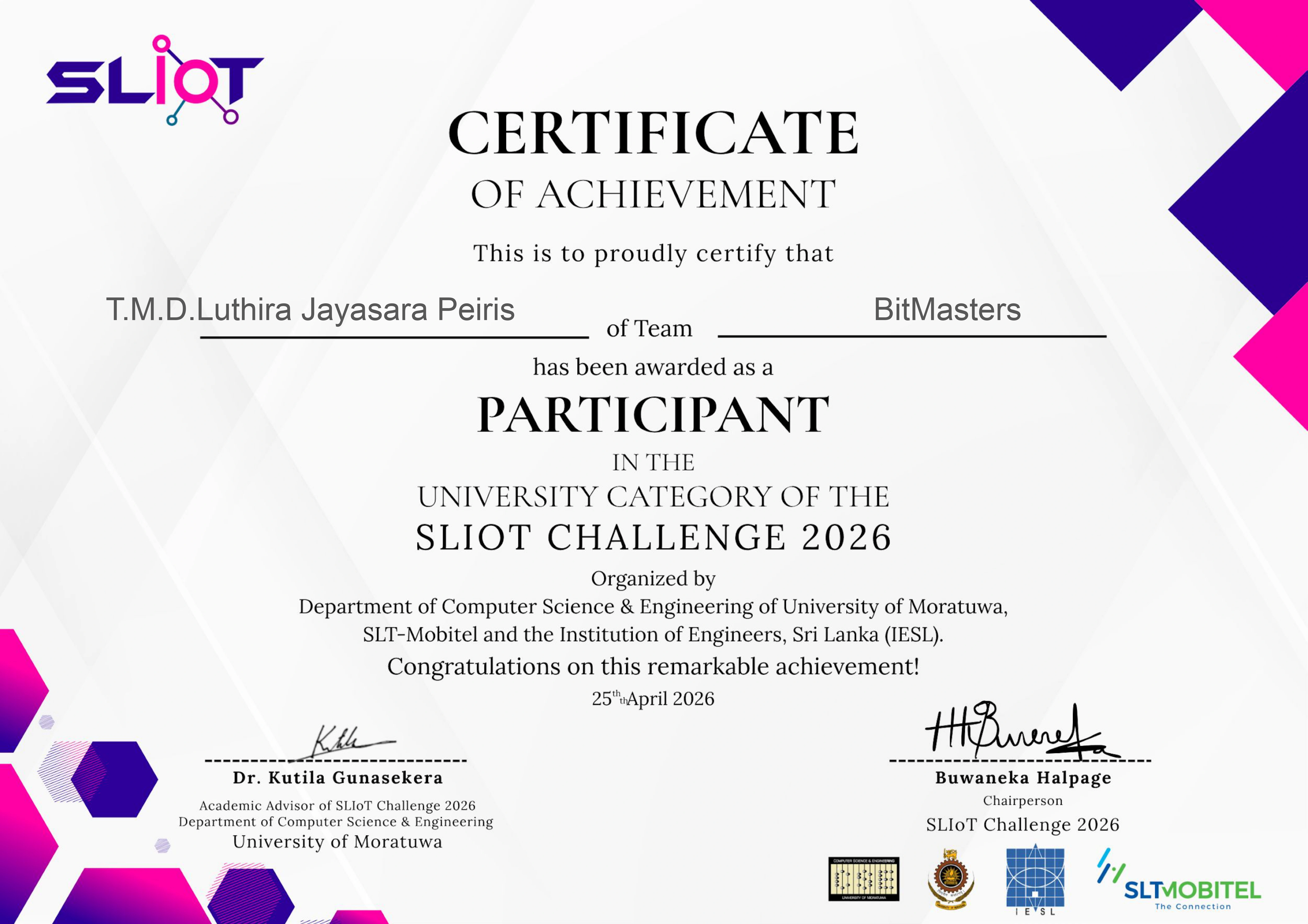 Competition Certificate